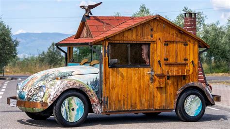 Vw Beetle Camper Is Part Car Part Log Cabin