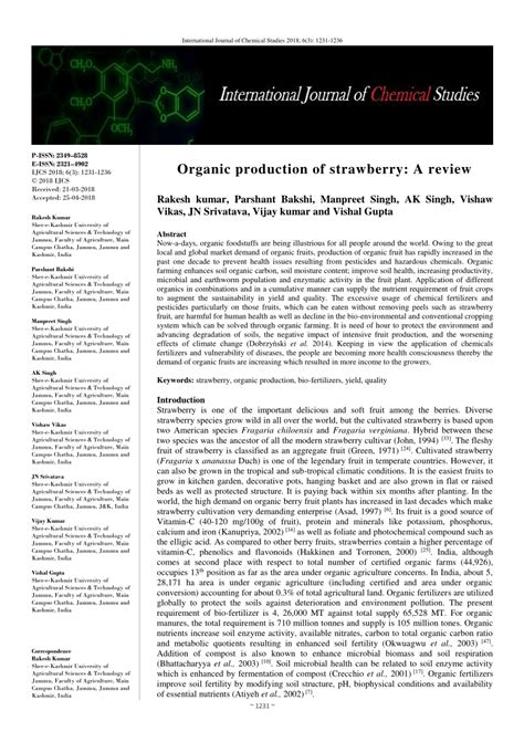 (PDF) Organic production of strawberry: A review