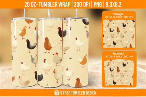 Hen Tumbler Wrap Designs Sublimations Graphic By Hassanaasi