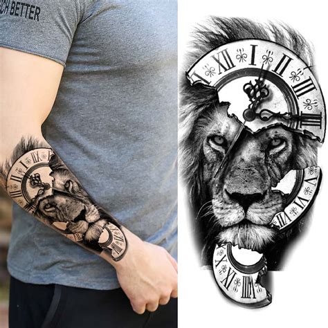 Full Arm Temporary Tattoos Sleeve For Men Women Realistic Fake Tatoos ...