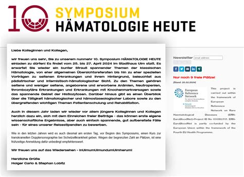 10 Symposium HÄMATOLOGIE HEUTE Universitätsklinikum Ulm