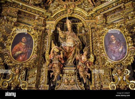 Altarpiece inside the cathedral of Girona (Catalonia, Spain) ESP ...