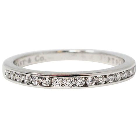 Tiffany And Co Channel Set Semi Eternity Diamond Wedding Band Ring In