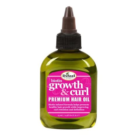 Difeel Growth And Curl Biotin Pro Growth Premium Hair Oil 2 5oz