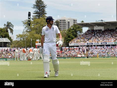 England S Alastair Cook Leaves The Field After Being Bowled Out First