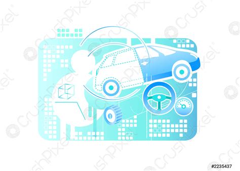 Car Modeling 2d Vector Web Banner Poster Stock Vector 2235437