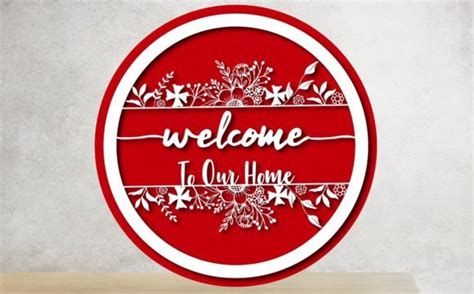 Flower Welcome Door Hanger Svg Graphic By Princes Bookbea · Creative