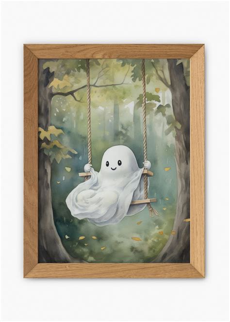 Cute Ghost Painting Watercolor Ghost Painting Cute Horror Etsy