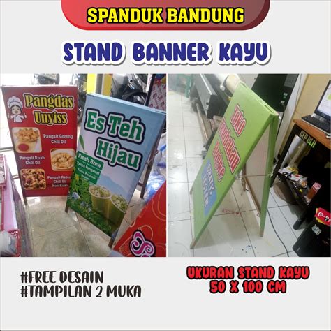 Stand Banner Kayu Kuat Dan Kokoh Banner Kayu Free Desain Ukuran X