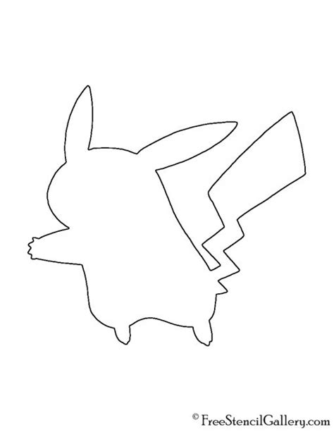 Pokemon – Pikachu Silhouette Stencil | Free Stencil Gallery