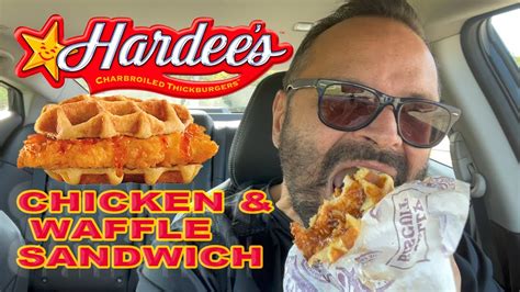 Hardee S Hand Breaded Chicken And Waffle Sandwich Review 2021 Youtube