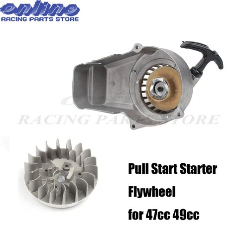 Aluminum Alloy Pull Start Starter Flywheel For 47cc 49cc Mini Moto