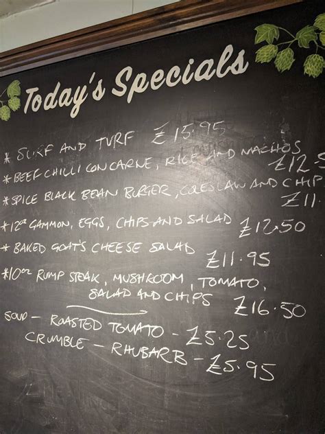 Menu At Vine Inn Pub And Bar Hambledon