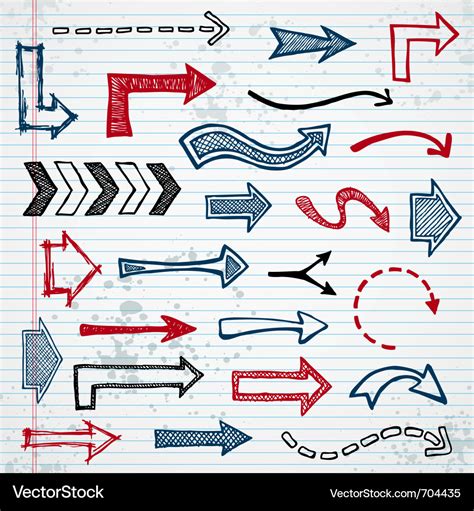 Sketchy Arrows Royalty Free Vector Image Vectorstock