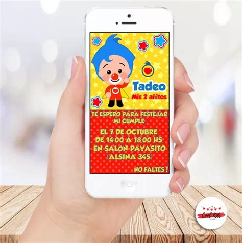 Payaso Plim Plim Tarjeta Invitaci N Digital Personalizada En