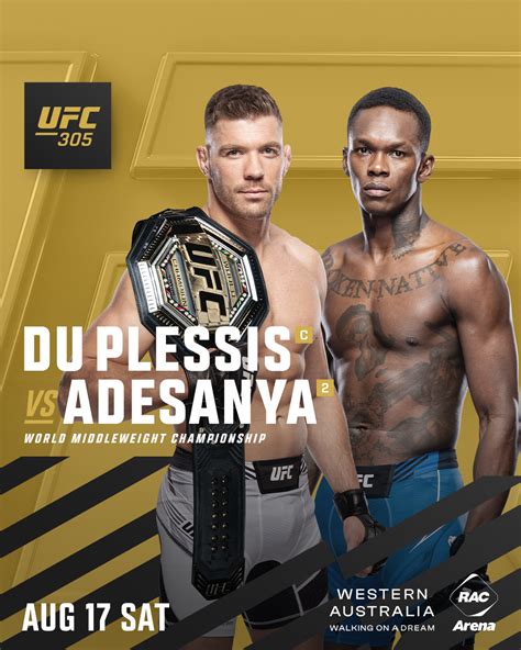 UFC 305 Dricus Du Plessis Vs Israel Adesanya Fight Card Betting