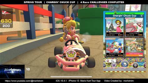 Mario Kart Tour Spring Tour ⫸ Chargin Chuck Cup 4 Race Challenges