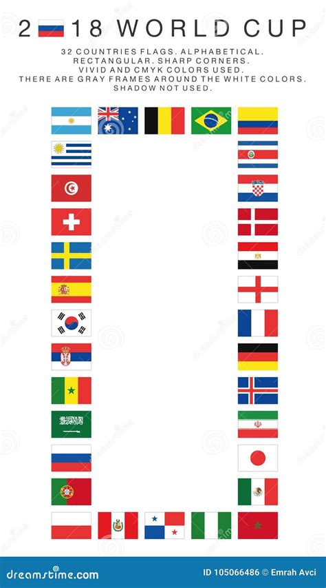 Rectangular Flags of 2018 World Cup Countries Editorial Photo ...