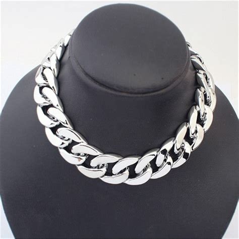 Ccb Material Hot Chunky Chain Link Choker Necklace Bold Link