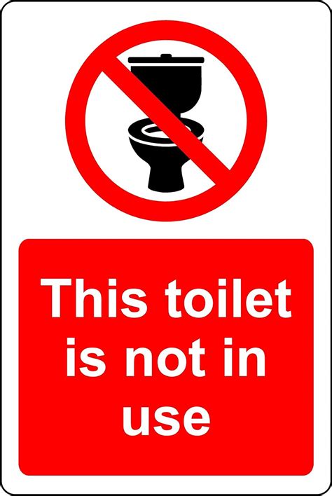 KPCMDisplayltd 3mm Aluminium Safety Sign for Unused Toilet - 150mm ...