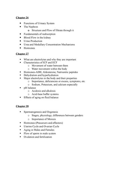 212 Exam 4 Review Sheet Study Material Chapter 26 Functions Of