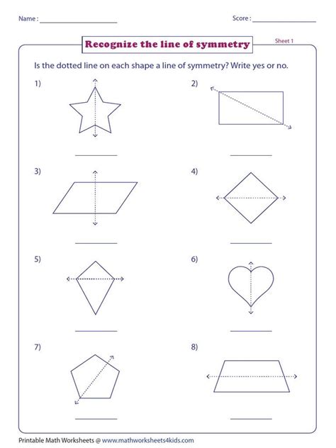 Line Of Symmetry Worksheet Artofit