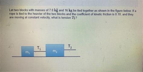 Solved Let Two Blocks With Masses Of Kg And Kg Be Chegg