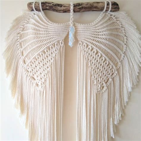 Large Macrame Angel Wings Wall Hanging Etsy