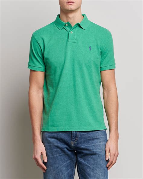 Polo Ralph Lauren Custom Slim Fit Polo Palm Green Heather Herr Care Of