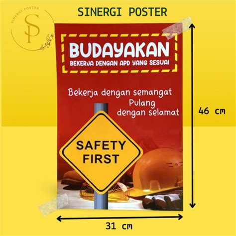 Jual Poster Budayakan Bekerja Dengan Apd Yang Sesuai Keselamatan