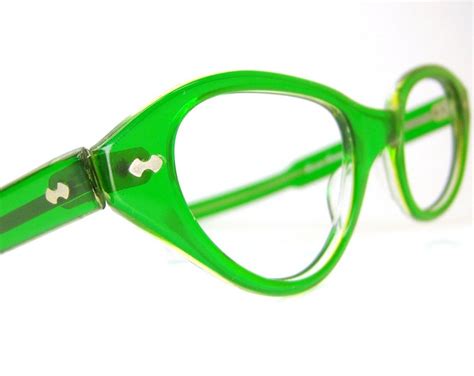 Vintage Green 1950s Cat Eye Eyeglasses Sunglasses Eyewear Frame France