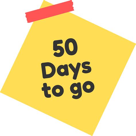 Days To Go Sign Label Vector Art Illustration With Yellow Sticky