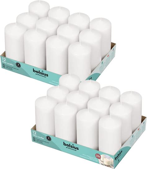 Amazon BOLSIUS White Pillar Candles 2 3x4 7 Inches 2 Packs