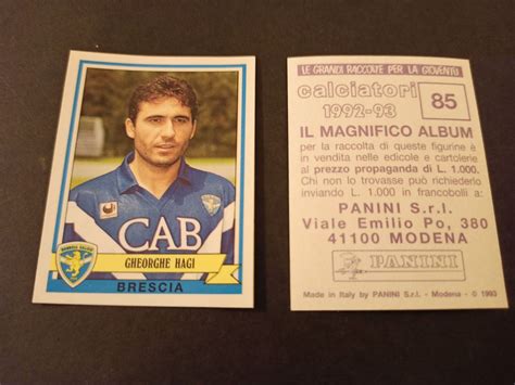 Sticker De Colectie Gheorghe Hagi Brescia Din Colectia Panini