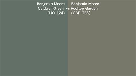 Benjamin Moore Caldwell Green Vs Rooftop Garden Side By Side Comparison