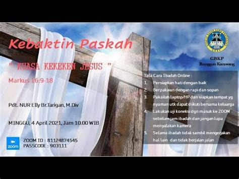 Kebaktin Umum Minggu Ras Perayaan Paskah Gbkp Runggun Karawang