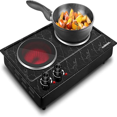 Plate Double Burner Electric Hot Plate For Cooking W Dual Control Portable Electric Stove