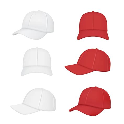 Premium Vector Baseball Cap Sport Clothes Realistic Front Back Side