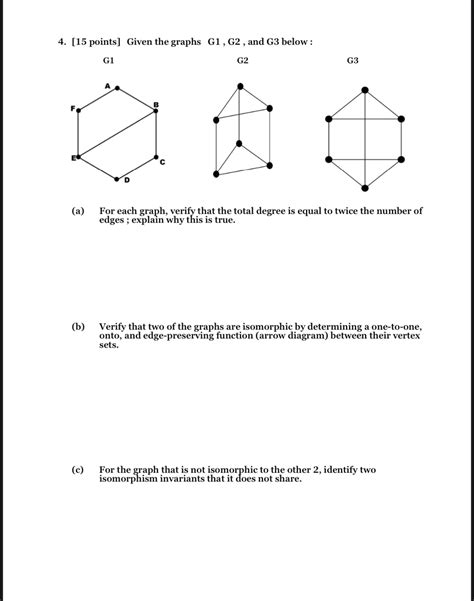 4 [15 Points] Given The Graphs G1 G2 And G3 Below