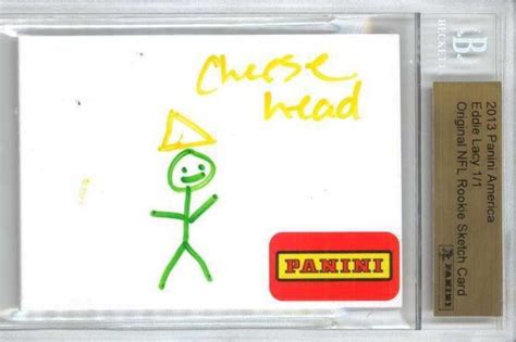 Eddie Lacys Drawing Of A Cheesehead Rnfl