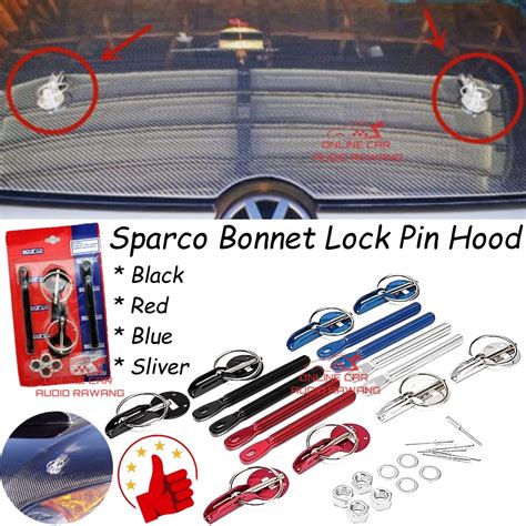 Sparco Bonnet Lock Pin Hood Pin Bonnet Lock Universal Hood Pin Kit