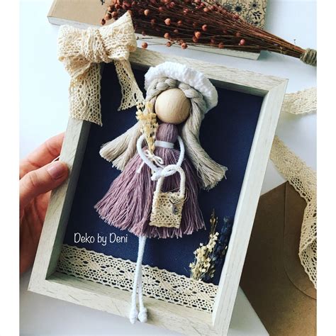 Macramé Doll In Frame 💖 Macrame Art Macrame Patterns Yarn Dolls