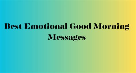 Emotional Good Morning Messages Fluent English Journey