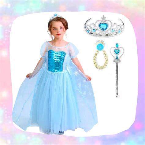 Jual Paket Dress Frozen Elsa Tongkat Frozen Mahkota Princess