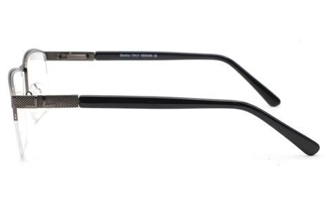 Semi Rimless Square Eyeglasses(Black)