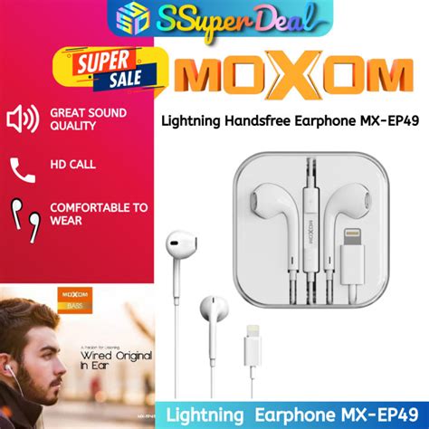 Moxom MX EP49 Lightning Handsfree Earphones Lazada