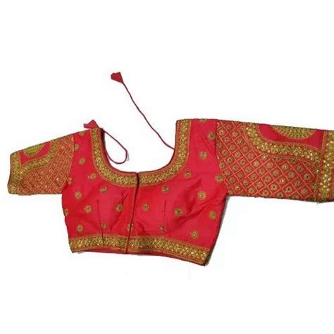 Zari Semi Stitched Embroidered Mulberry Silk Blouses Size 38 At Rs