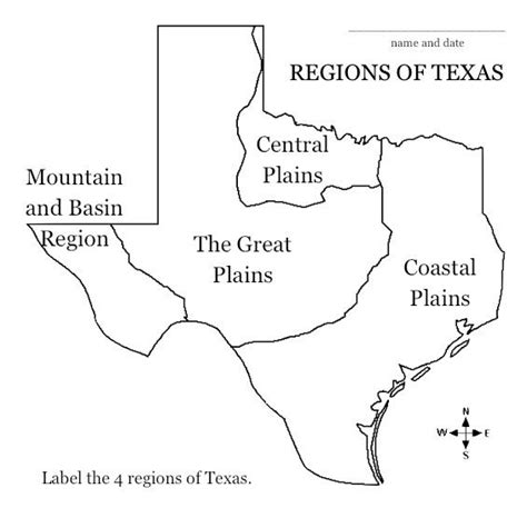 Regions Of Texas Printable Map