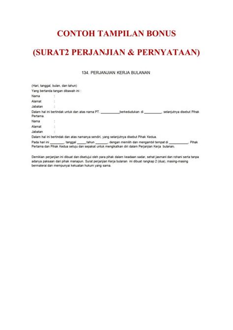 Contoh Akta Notaris Surat Surat Perjanjian Dan Pernyataan