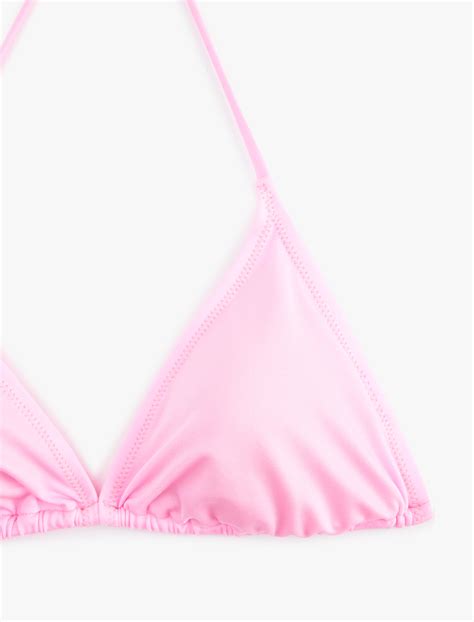 Pembe Kadın Astarlı Pedli Üçgen Bikini Üstü 5SAK10049MM Koton